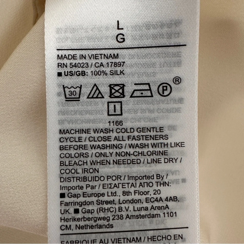 New With Tags 100% Silk Blouse/Shirt sz L - Champagne - Picture 9 of 15
